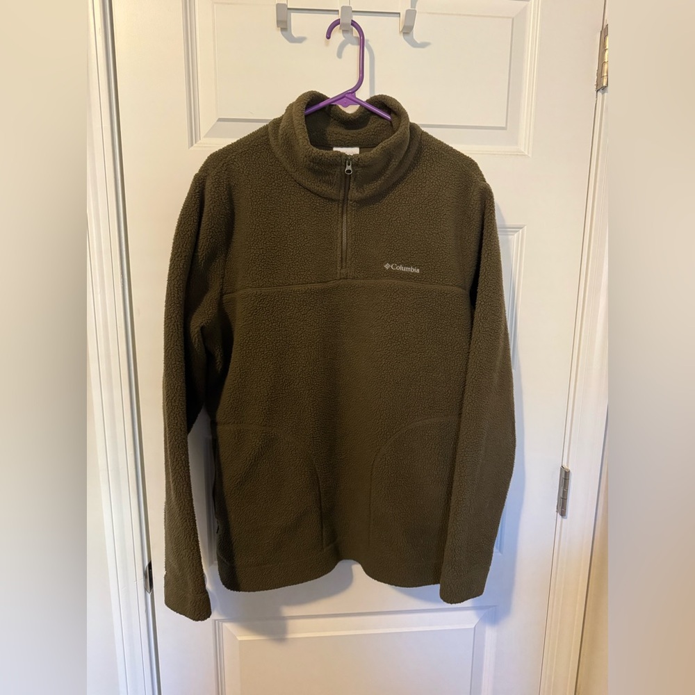 Columbia Women's Canyon Point Sherpa Pullover - Olive Green